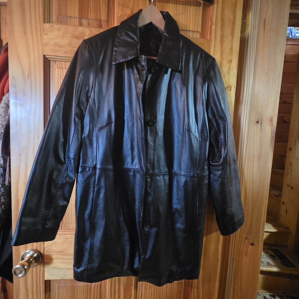 Kathy Ireland Classic Black Trench Coat